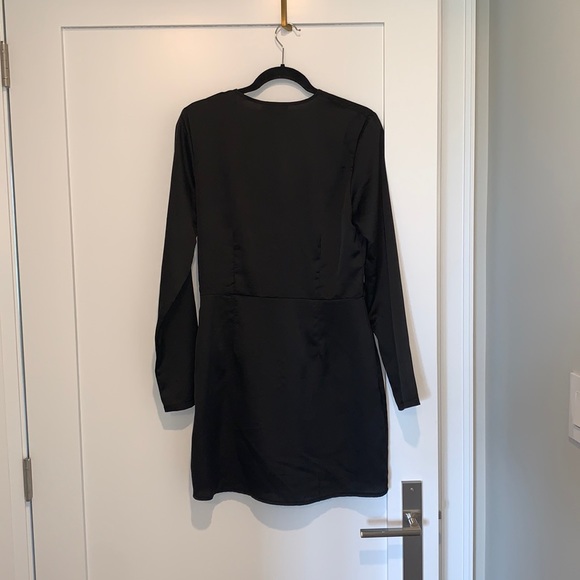 Pretty Little Thing Satin Dress with Slit - Picture 2 of 3